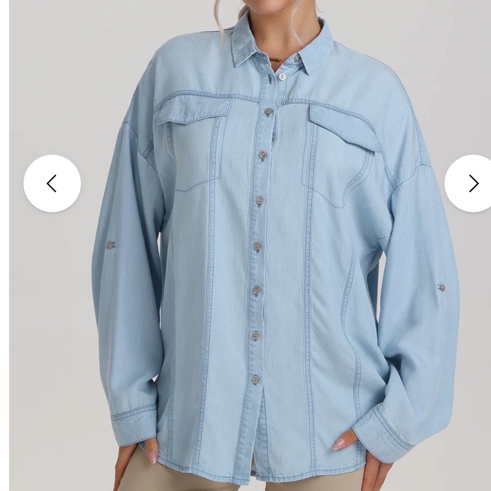 89th & Madison Light Blue Button Shirt